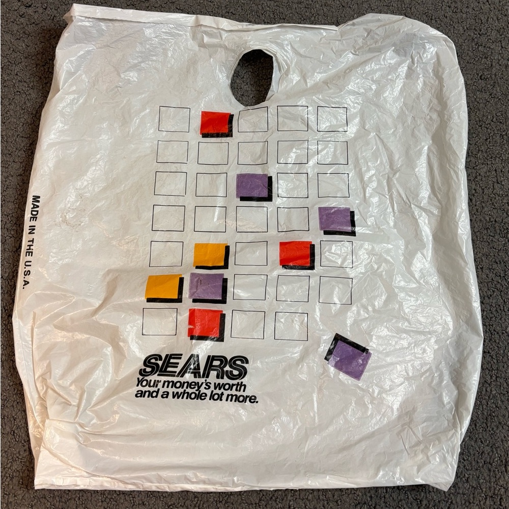 Sears Plastic Retail Bag Your Moneys Worth and a Whole Lot More Mall 16” x 21”